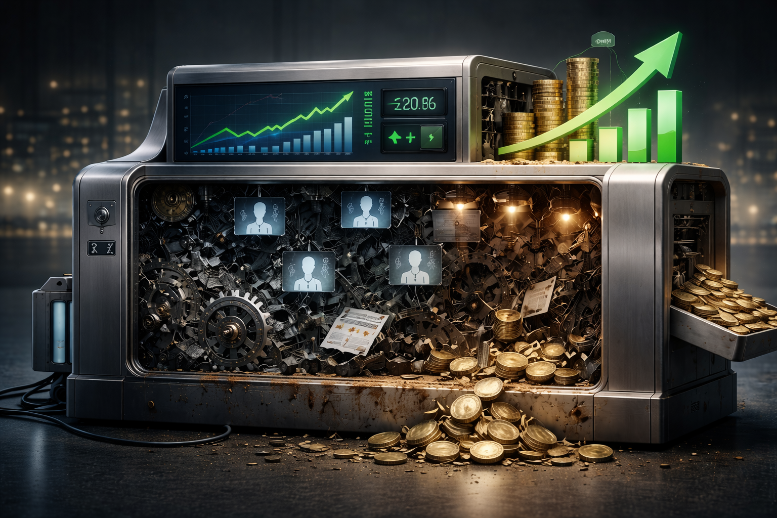 Boardroom strategy meeting — examining whether cost reduction is creating or destroying long-term business value